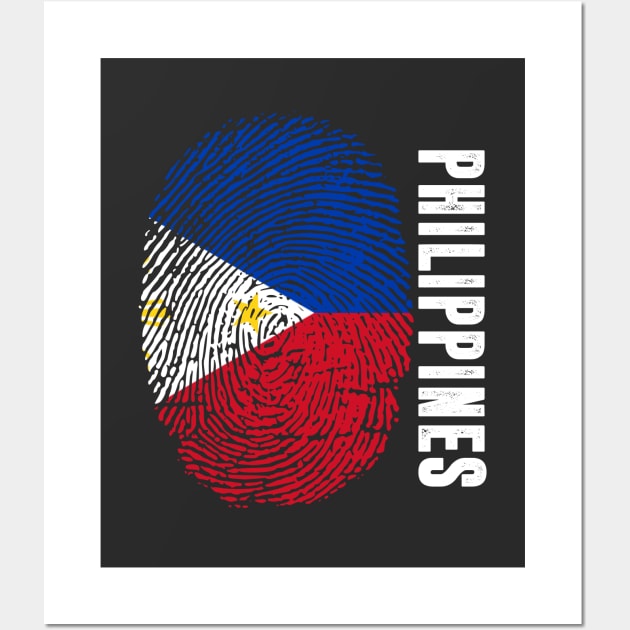 Philippines Flag Fingerprint My Story DNA Filipino Wall Art by Your Culture & Merch